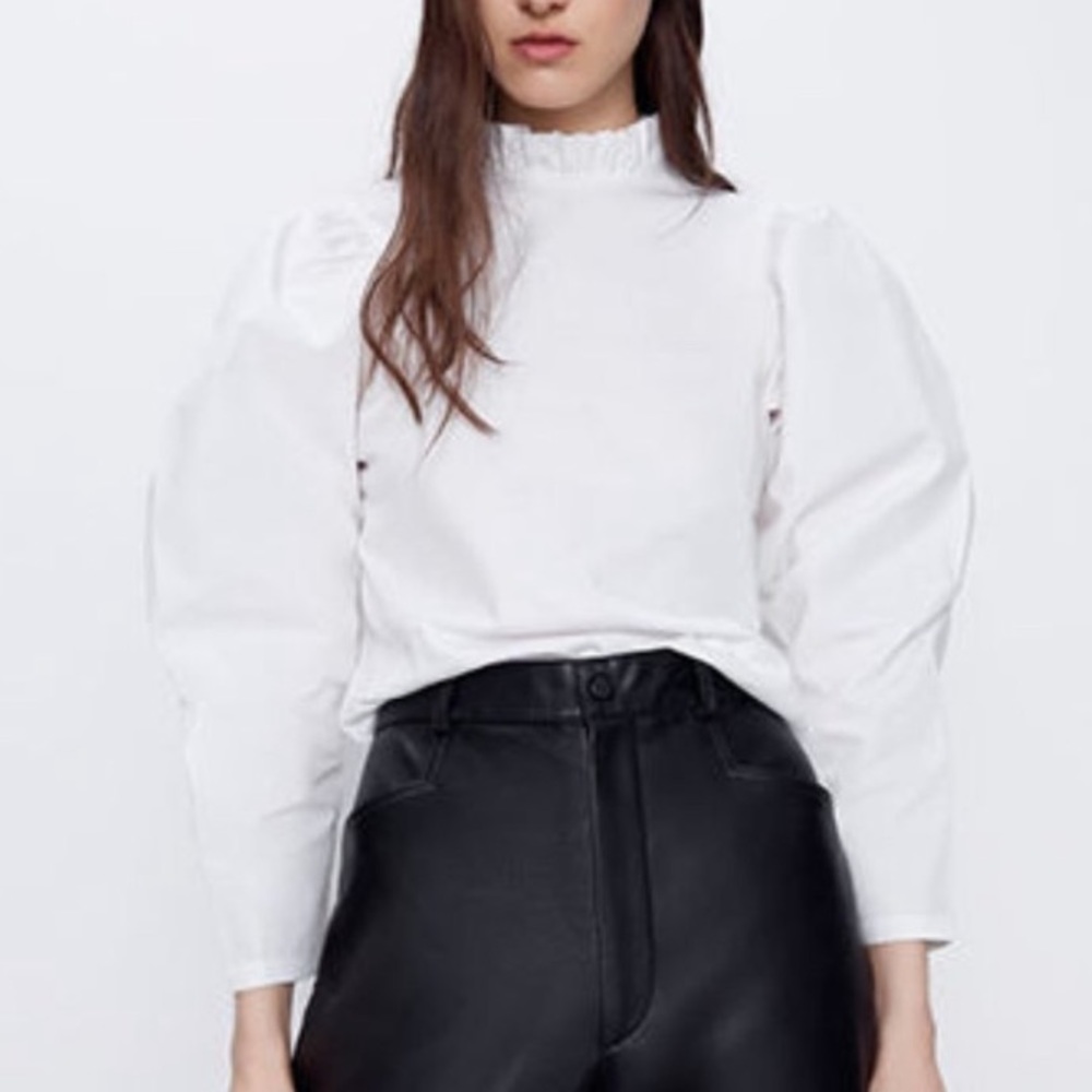 Zara Cotton Puff Sleeve Top